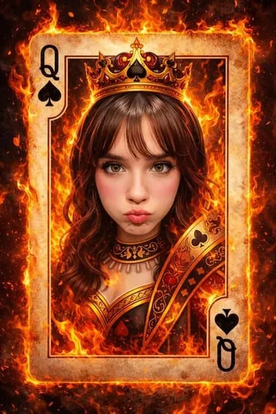 Artistic fantasy queen rendered as a distinctive AI character